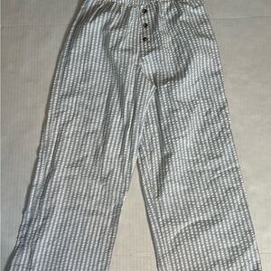 Speechless Girls Medium  Light Blue and White Striped Seersucker Pants